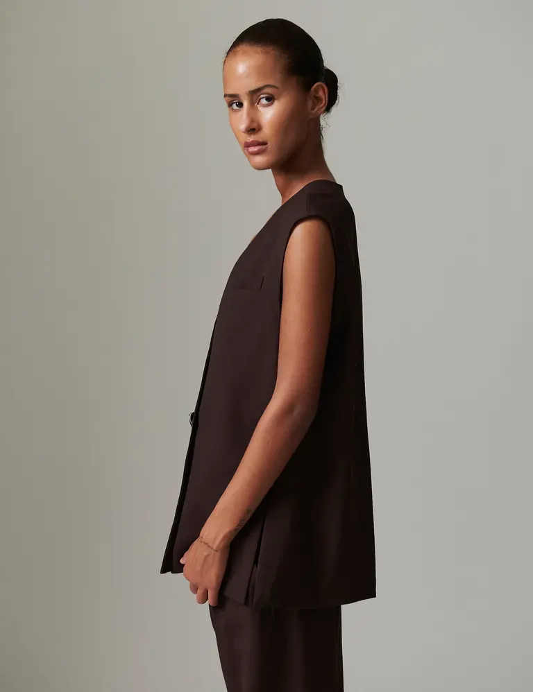DAY Francine Waistcoat - Chocolate Plum