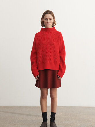 FUB Lambswool Structure Sweater - Signal Red