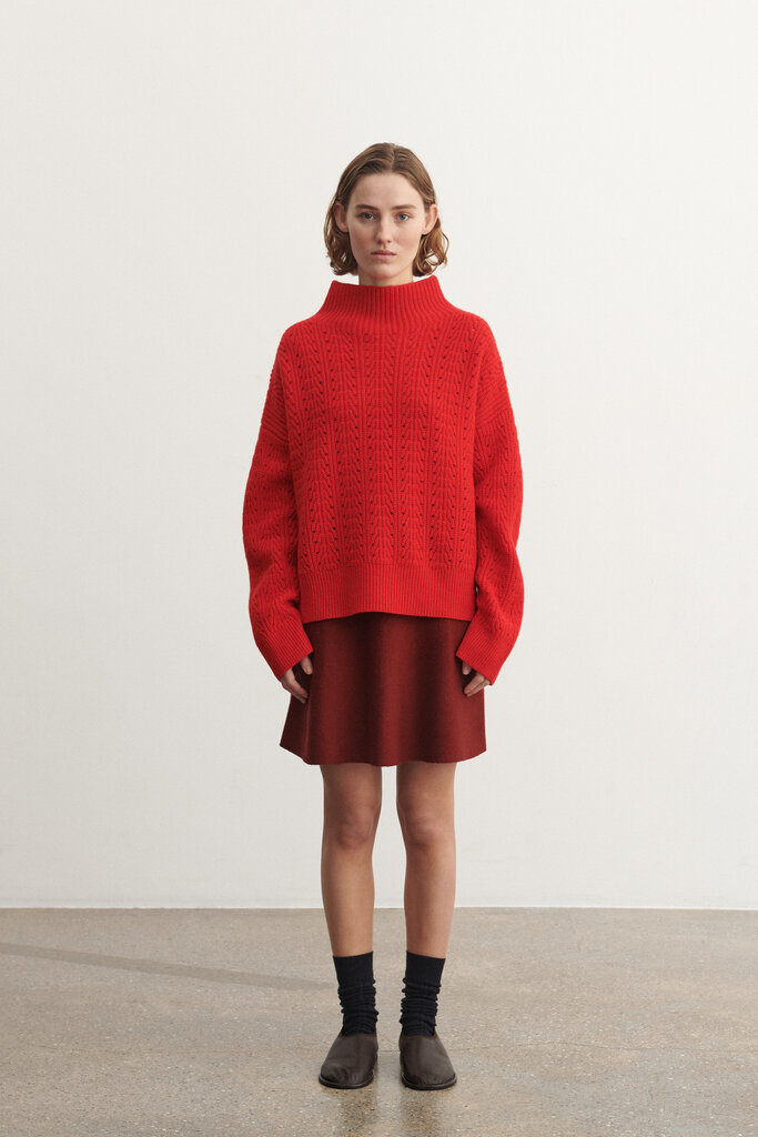 FUB Lambswool Structure Sweater - Signal Red