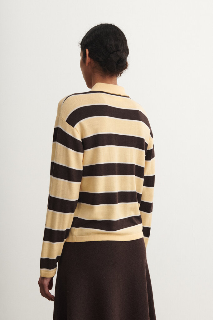FUB Striped Polo - Wheat/Mocca