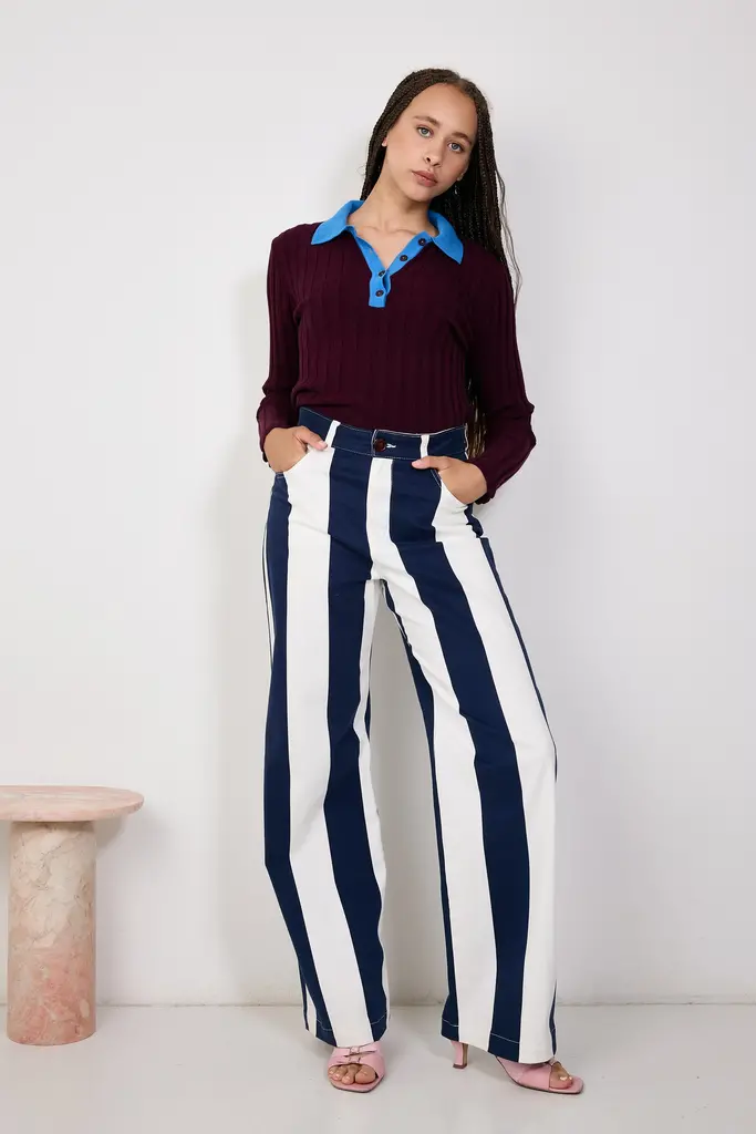 COCO Y MARIA Camilla Pants - Navy Stripe