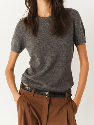 The Garment Como Knit Tee - Grey Melange