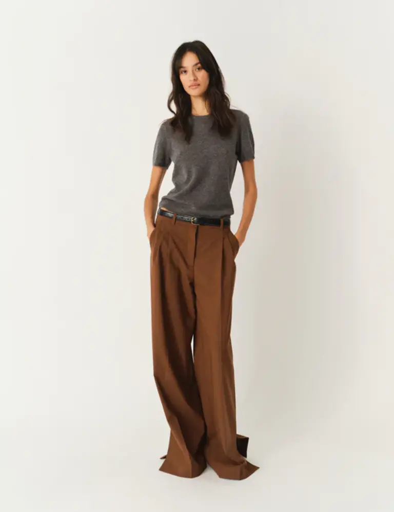 The Garment Como Knit Tee - Grey Melange