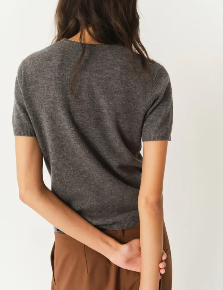 The Garment Como Knit Tee - Grey Melange