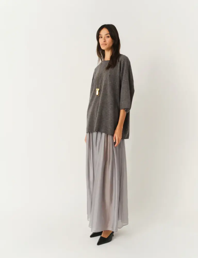 The Garment Como Oversized Tee - Grey Melange