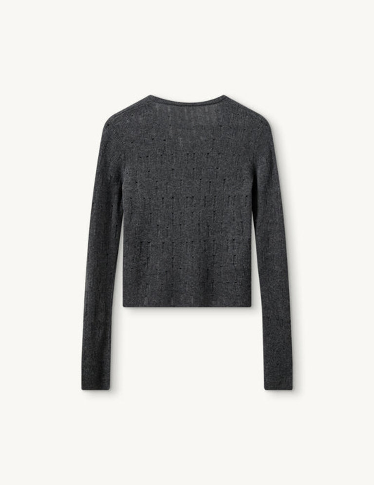 The Garment Como Mini V Sweater - Grey Melange