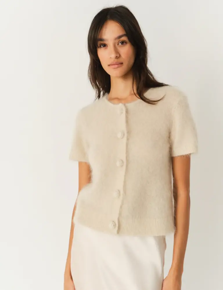 The Garment Roma Mini Cardigan - Champagne