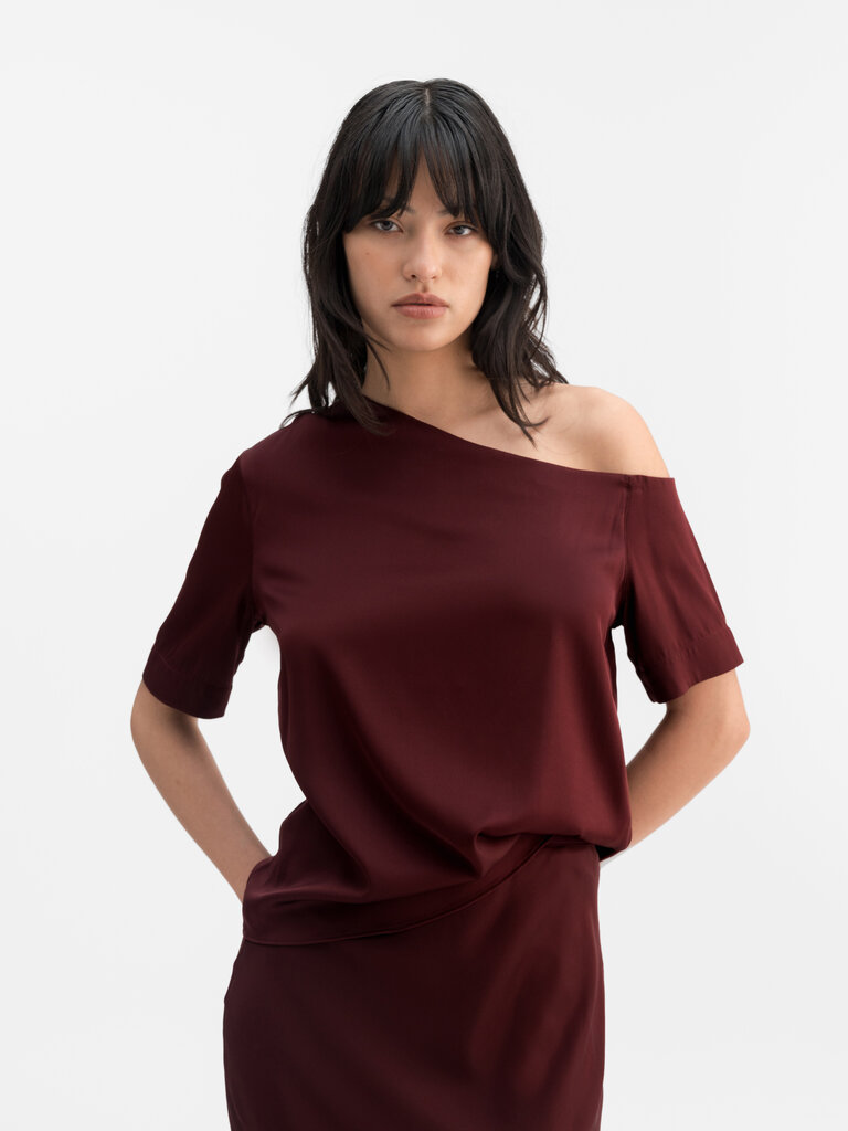 Ahlvar Gallery Chima Silk Blouse - Burgundy