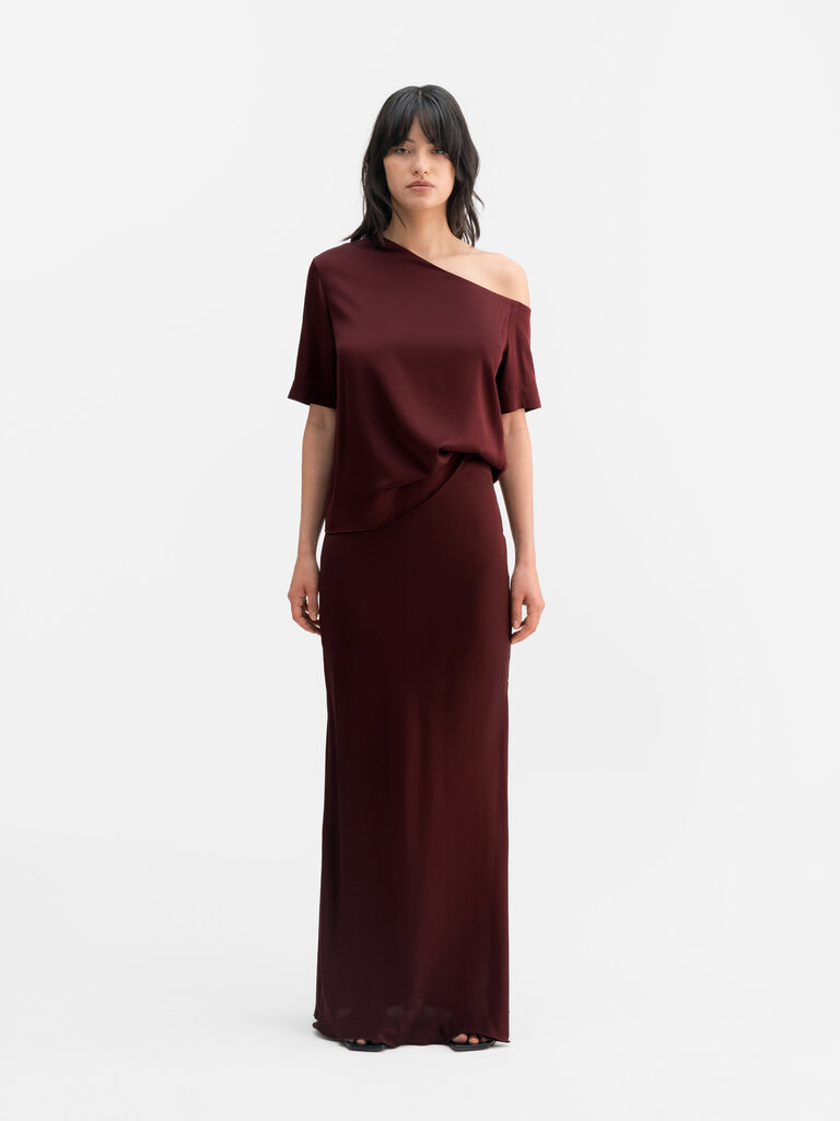 Ahlvar Gallery Chima Silk Blouse - Burgundy