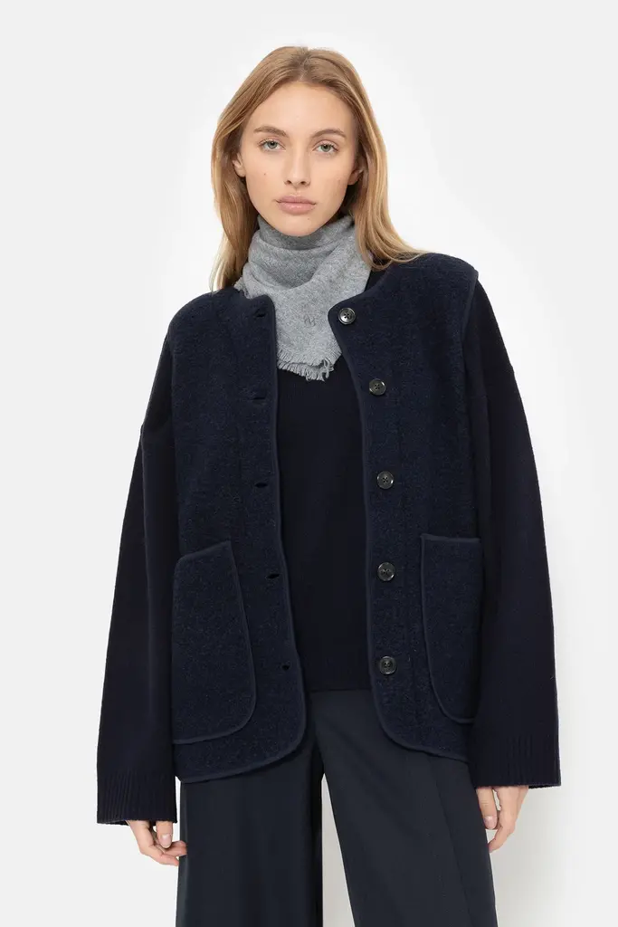 Âme Antwerp Madison Wool Jacket - Navy