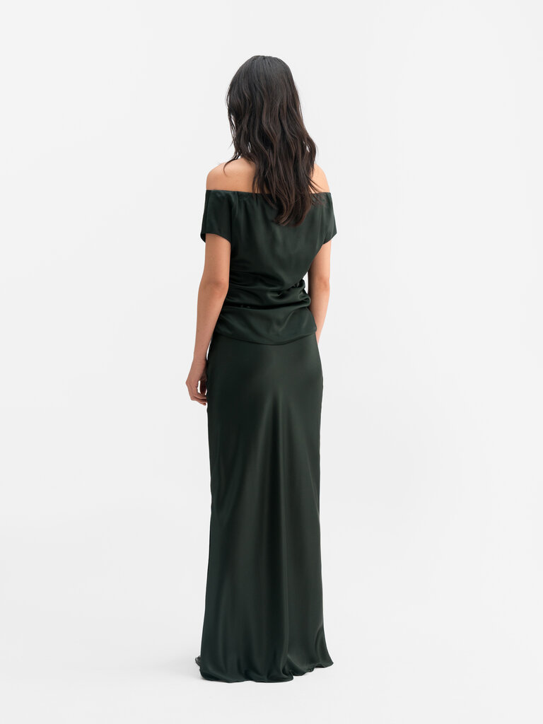 Ahlvar Gallery Nola Satin Top - Deep Forest