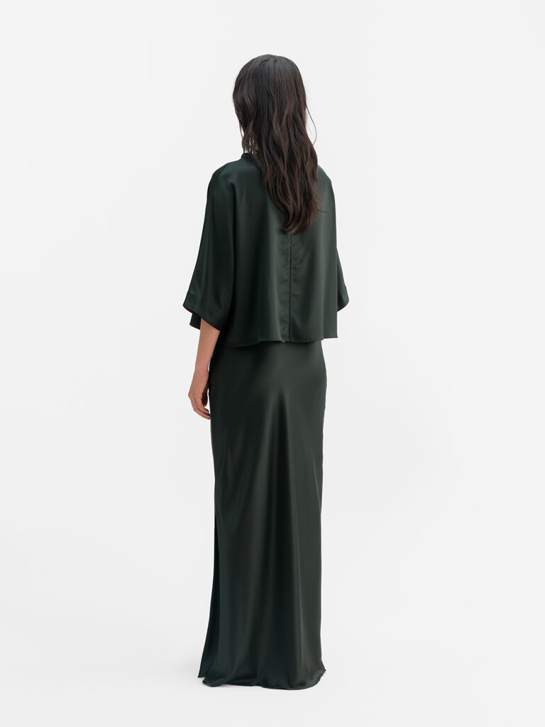 Ahlvar Gallery Thea Satin Tee - Deep Forest