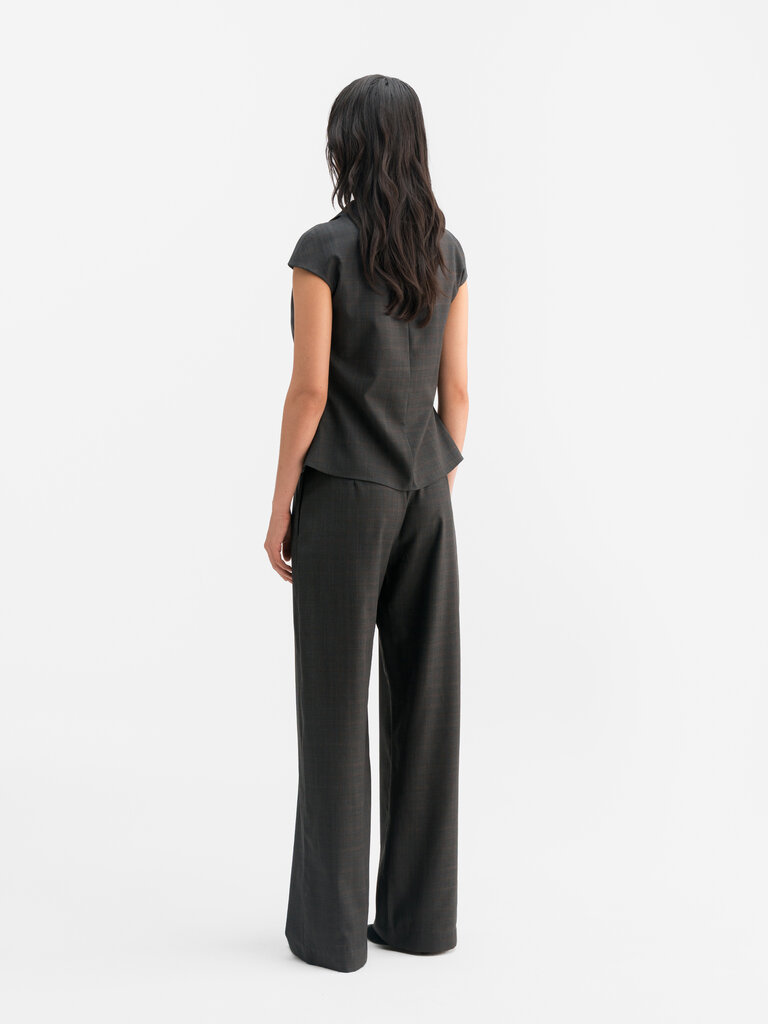Ahlvar Gallery Lima Check Top - Dark Grey