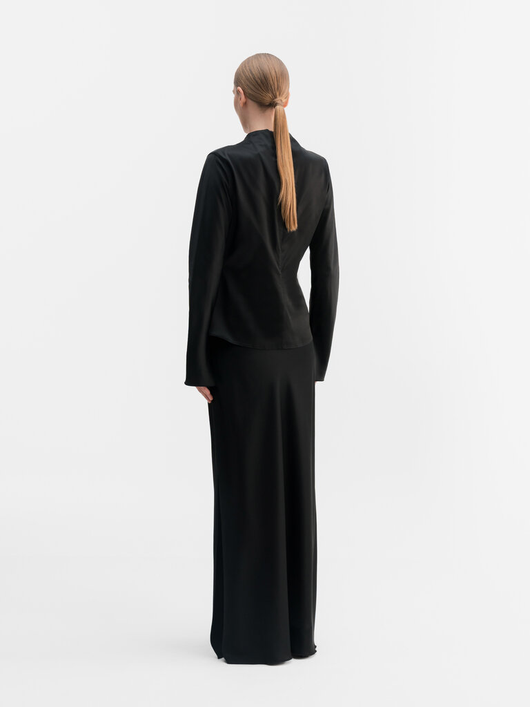 Ahlvar Gallery Nika Satin Blouse - Black