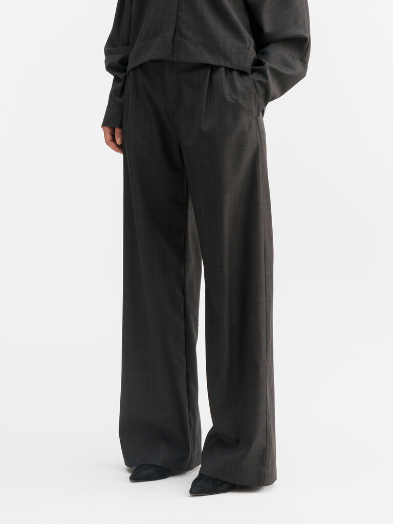 Ahlvar Gallery Mel Check Trousers - Dark Grey