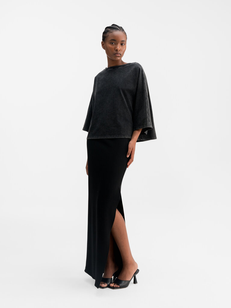 Ahlvar Gallery Hana Long Pencil Skirt - Black