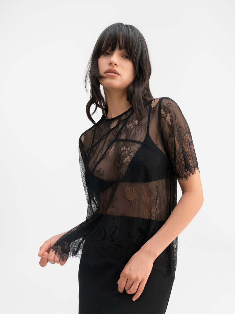 Ahlvar Gallery Eden Lace Tee - Black