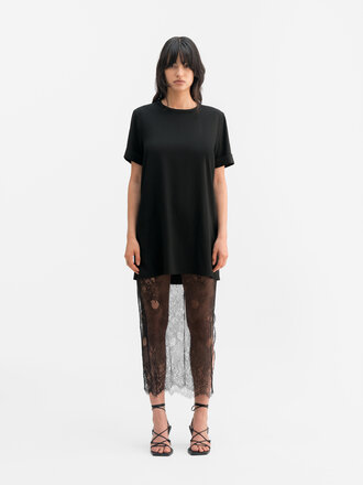 Ahlvar Gallery Hana Mesh Pencil Skirt - Black