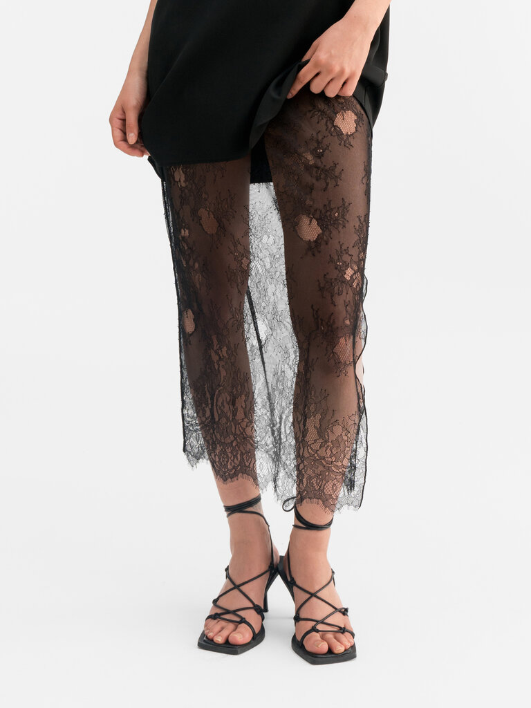 Ahlvar Gallery Hana Mesh Pencil Skirt - Black
