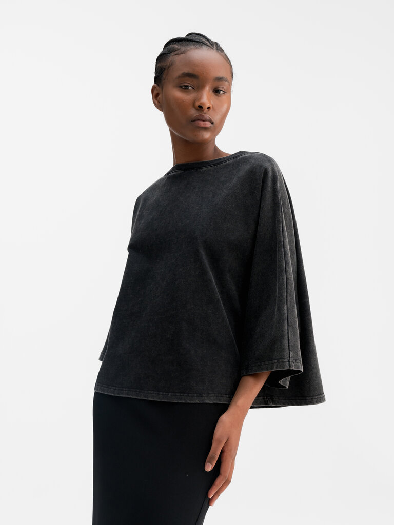 Ahlvar Gallery Thea Jersey Tee - Washed Black