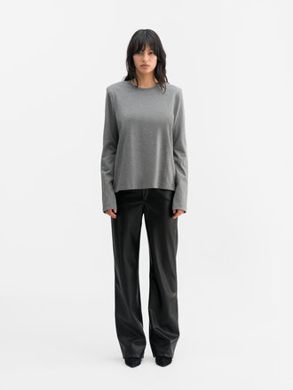 Ahlvar Gallery Onyx Ls Tee - Grey Melange