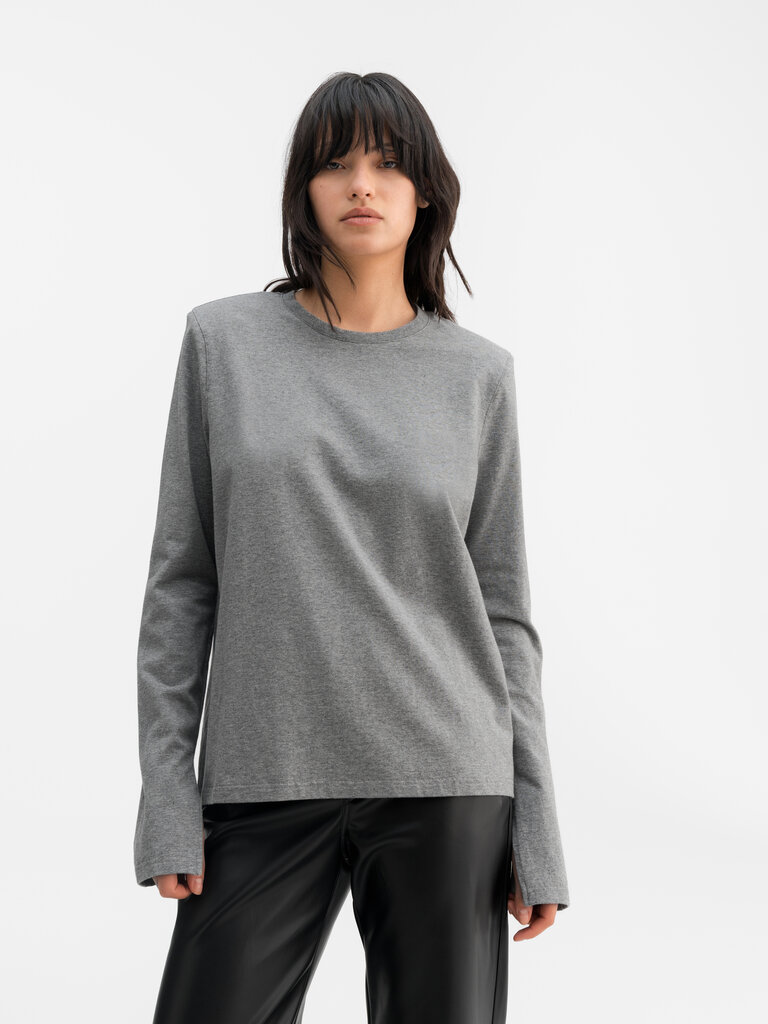 Ahlvar Gallery Onyx Ls Tee - Grey Melange