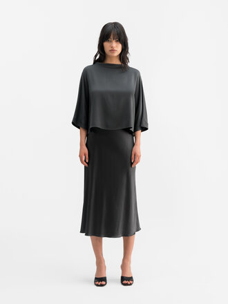 Ahlvar Gallery Thea Silk Tee - Dark Grey