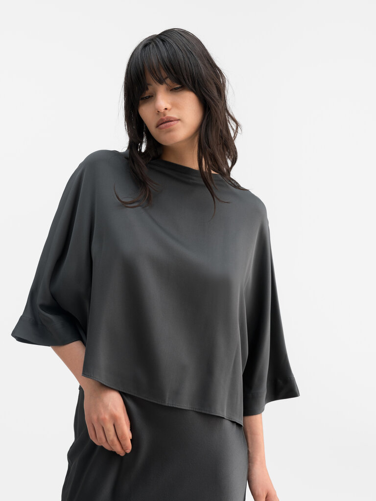 Ahlvar Gallery Thea Silk Tee - Dark Grey