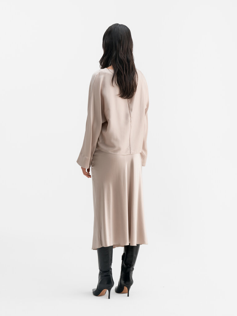 Ahlvar Gallery Nina Silk Blouse - Greige