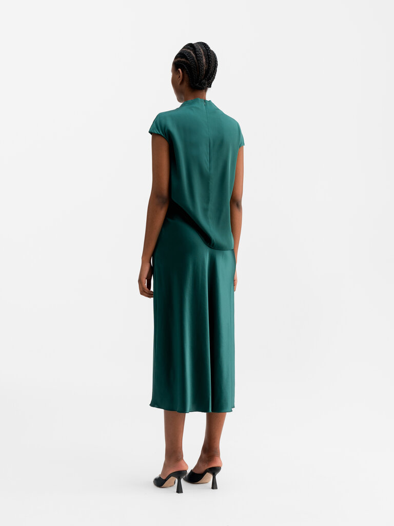 Ahlvar Gallery Lima Silk Top - Dark Emerald