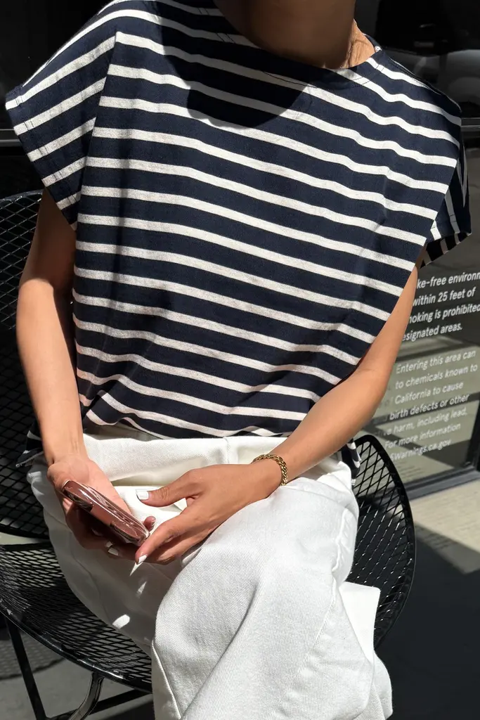 Le Bon Shoppe Manon Tee - White Stripe/Navy