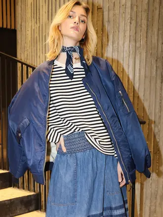 Lolly's Laundry Lila Bomber Jacket - Dark Navy