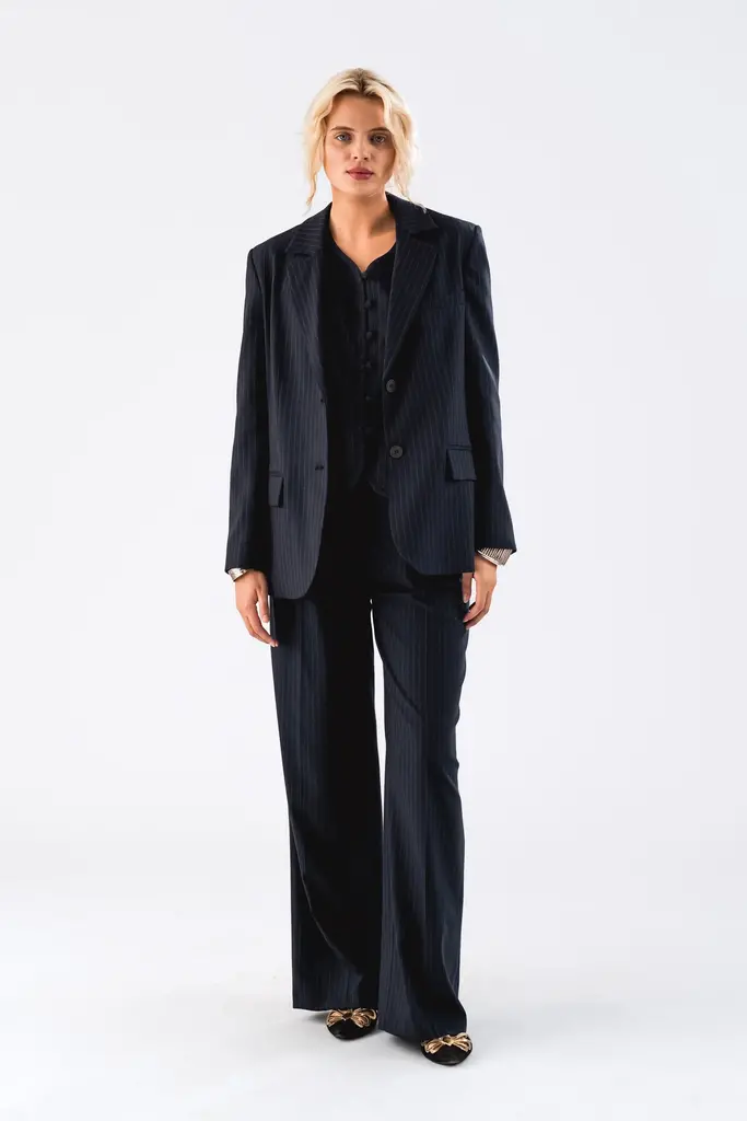 Lolly's Laundry Ryan Blazer - Dark Navy Striped
