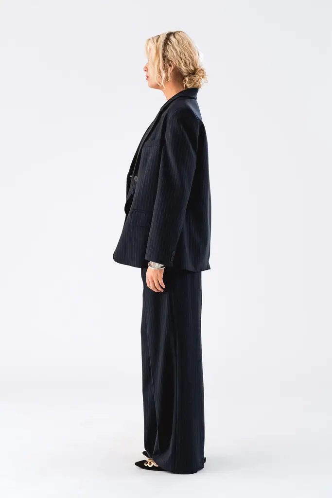 Lolly's Laundry Ryan Blazer - Dark Navy Striped