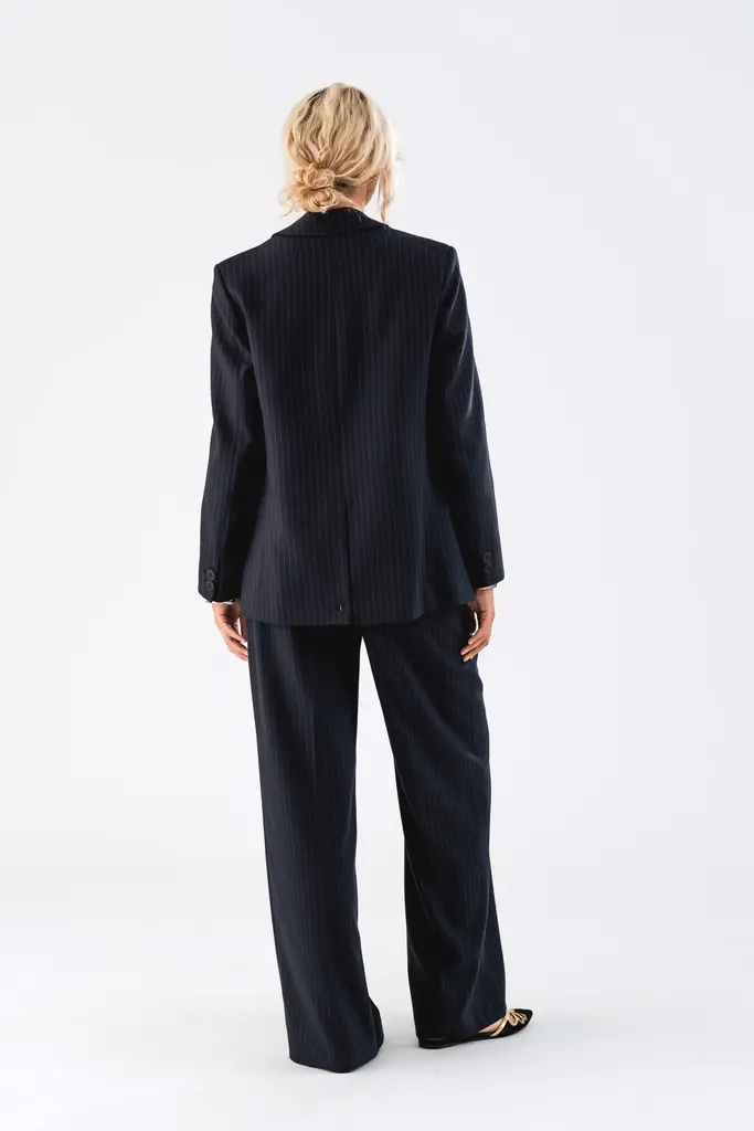 Lolly's Laundry Ryan Blazer - Dark Navy Striped