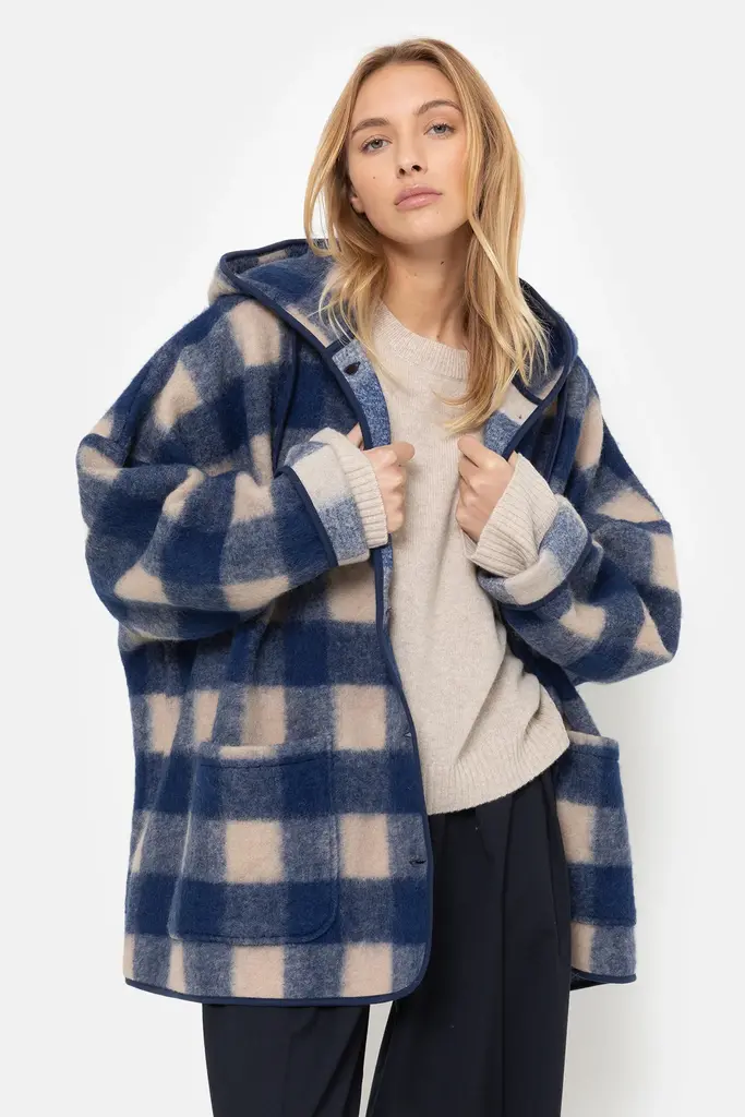Âme Antwerp Kenji Wool Jacket - Blue Checked