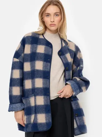 Âme Antwerp Hannah Wool Jacket - Blue Checked