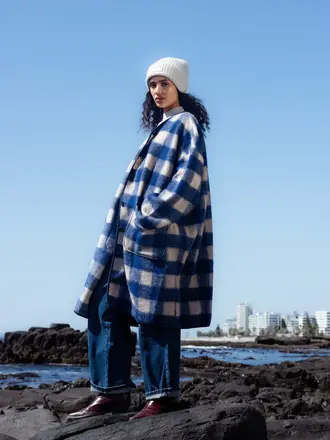 Âme Antwerp Mahaut Wool Jacket - Blue Checked