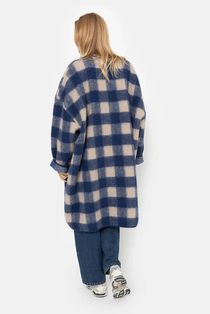 Âme Antwerp Mahaut Wool Jacket - Blue Checked