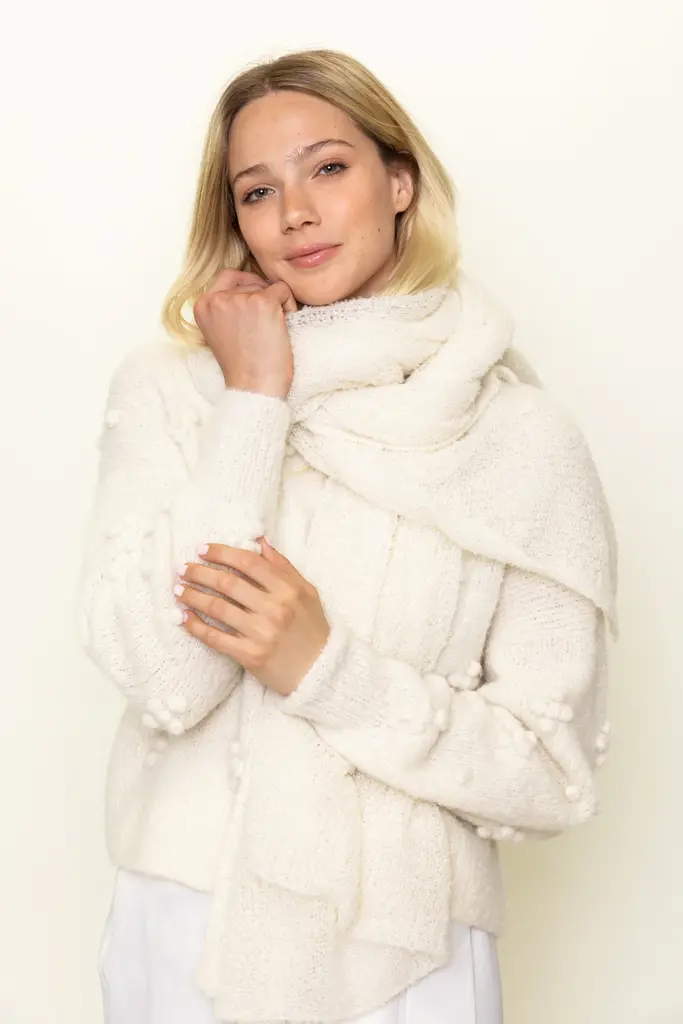 LN Knits Scarf Breezy Betty - White