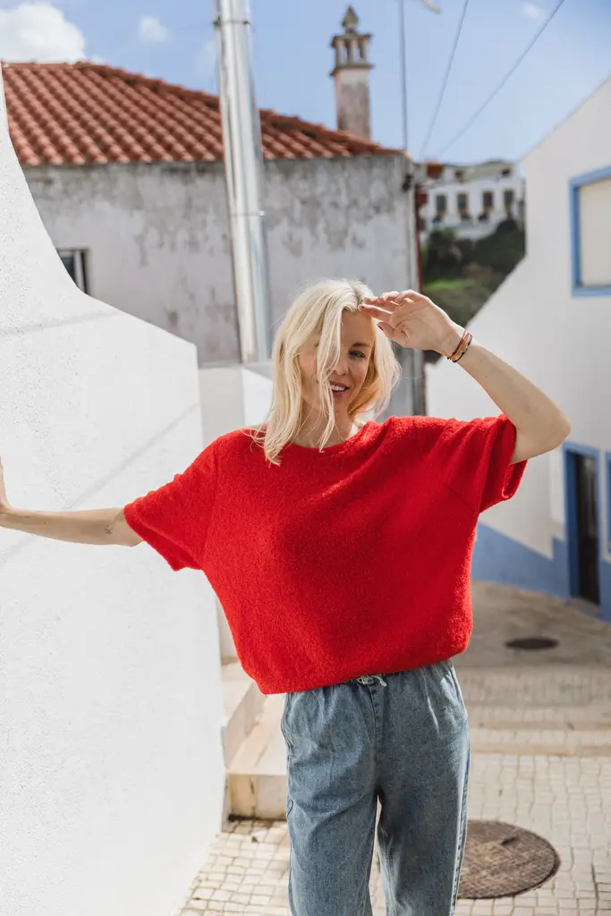 LN Knits Knitted T-shirt - Rooting Red