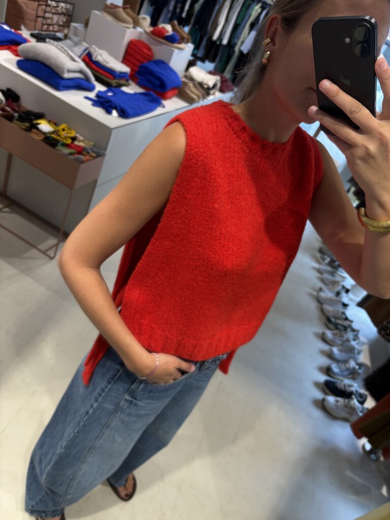 LN Knits Cropped Debardeur - Rooting Red