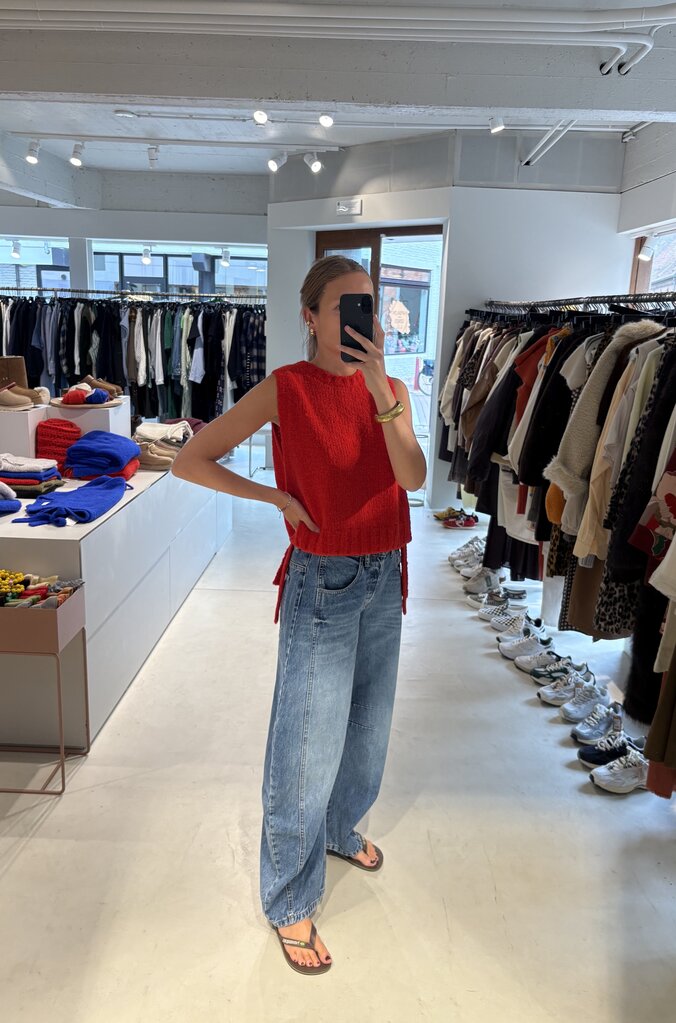 LN Knits Cropped Debardeur - Rooting Red