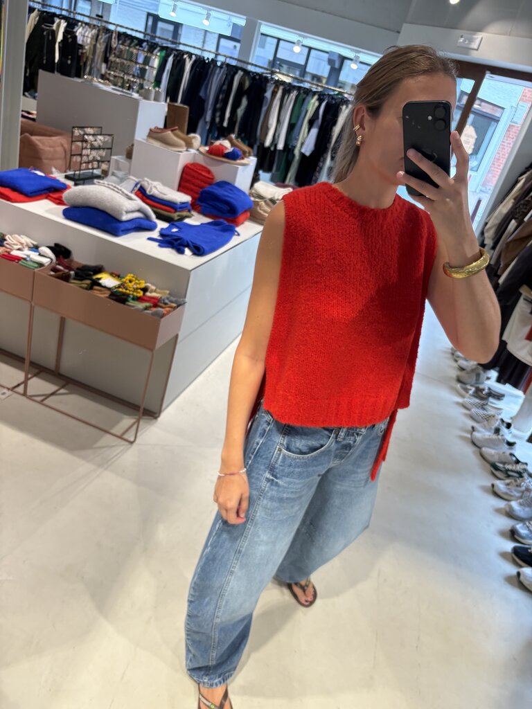 LN Knits Cropped Debardeur - Rooting Red