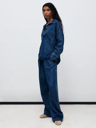 The New Society Tencel Pants - Blue Denim