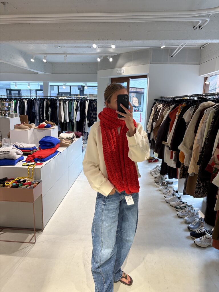 LN Knits Chunky Scarf - Rooting Red