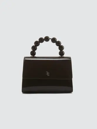 Enamoure Devon Patent Bag - Midnight Brown