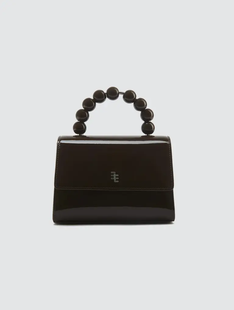 Enamoure Devon Patent Bag - Midnight Brown
