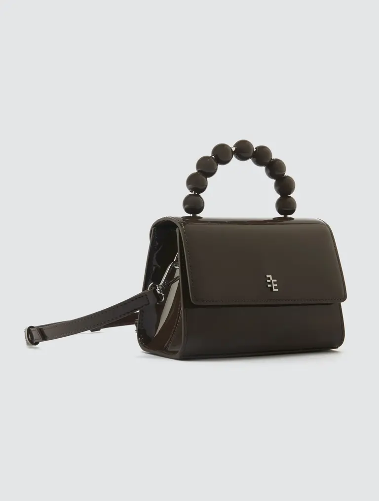 Enamoure Devon Patent Bag - Midnight Brown