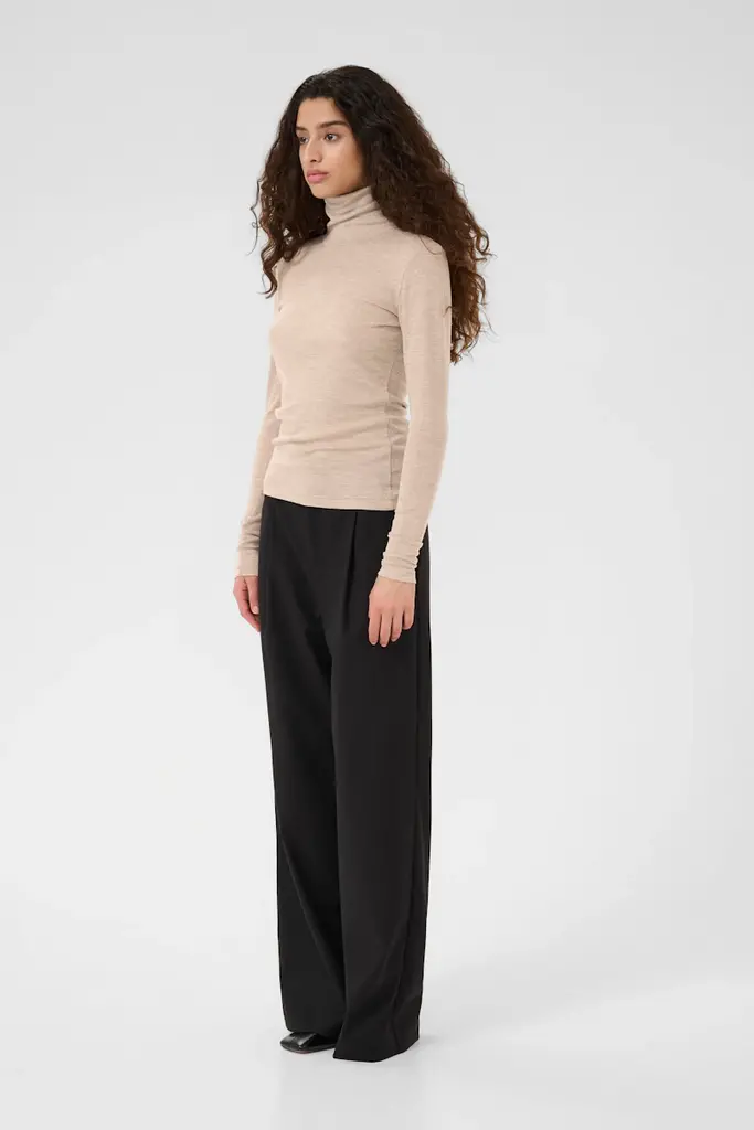 Gestuz Ninia wool roundneck - Sand melange